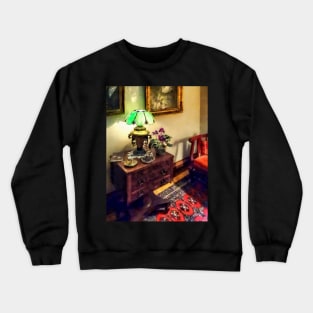 Victorian - Cozy Parlor with Flower Petal Lamp Crewneck Sweatshirt